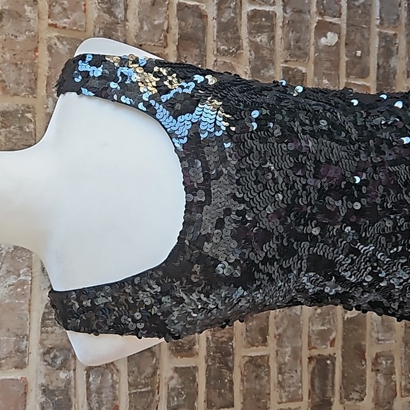 Akira Chicago Black Sequin Sleeveless Party Dress - Picture 2 of 4